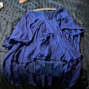 Woman’s blue dress